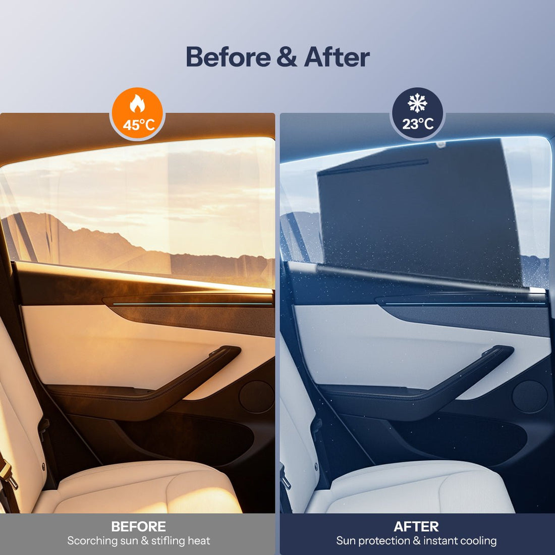 Retractable Window Sunshade for Model Y Juniper | Snap-on Install